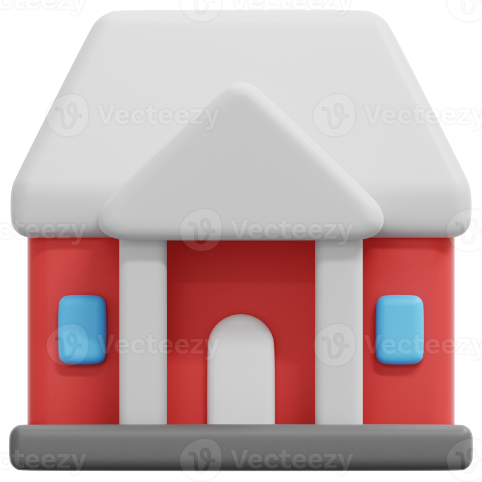 mansion 3d render icon illustration png