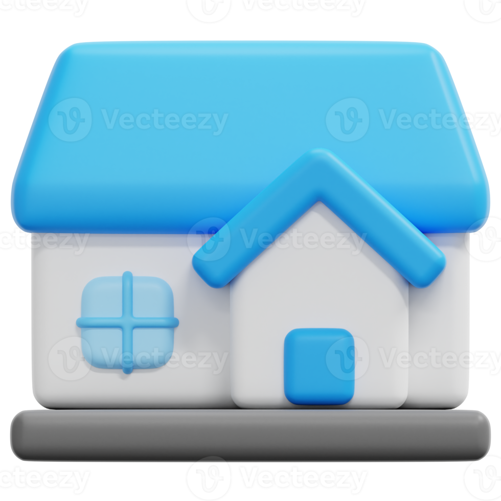 house 3d render icon illustration png