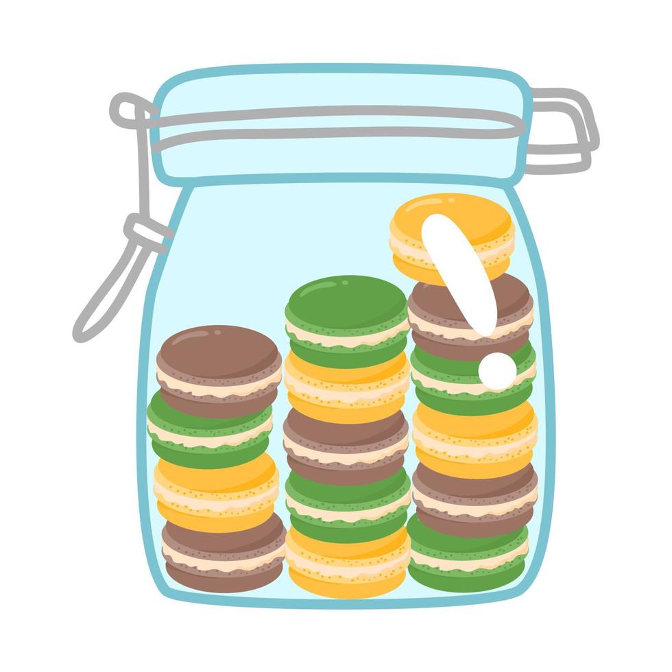 macaroon dessert in jar vector