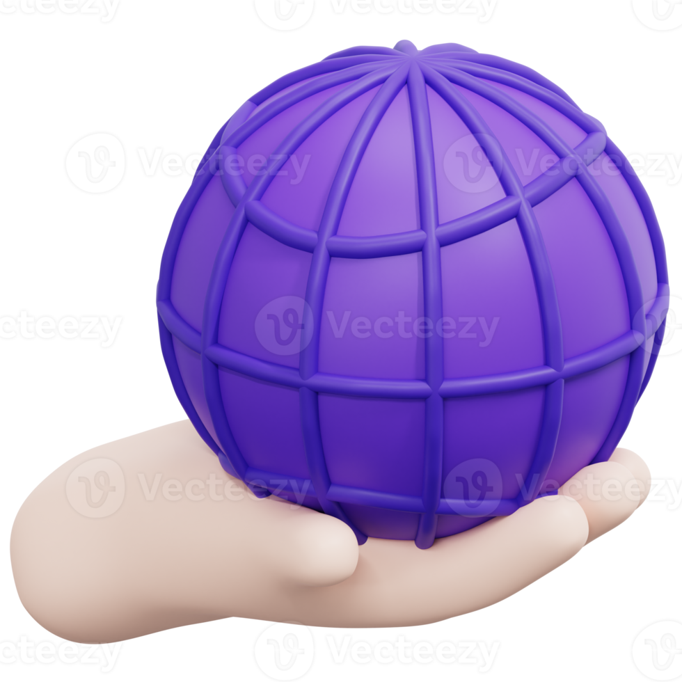 world 3d render icon illustration png