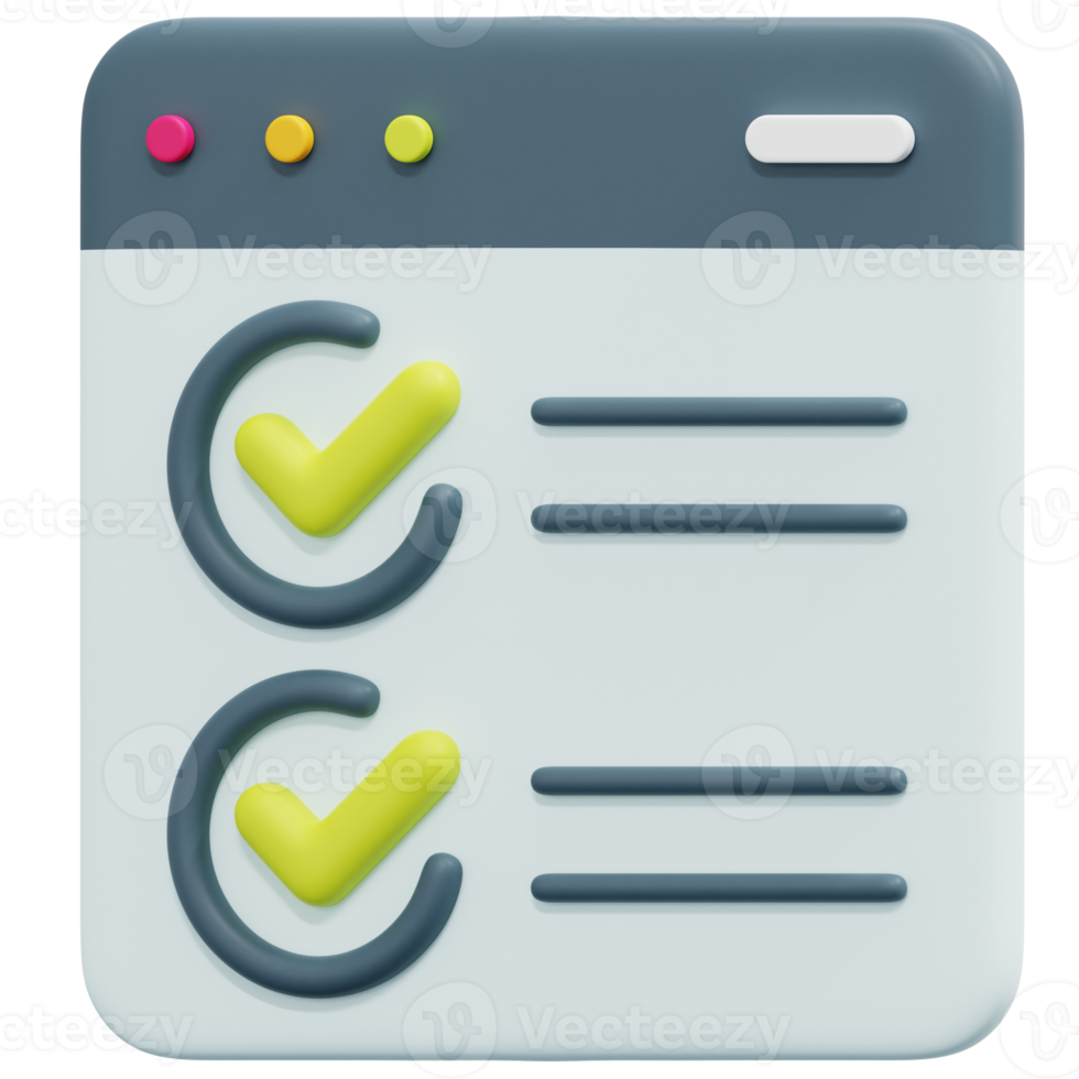 caixa de seleção 3d render ícone ilustração png
