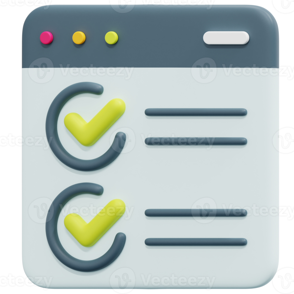 checkbox 3d render icon illustration png