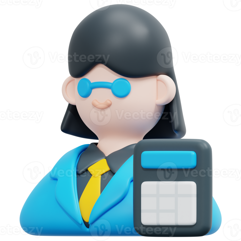 accountant 3d render icon illustration png