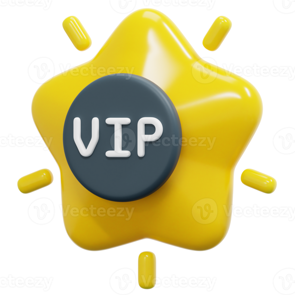 vip 3d render icon illustration png