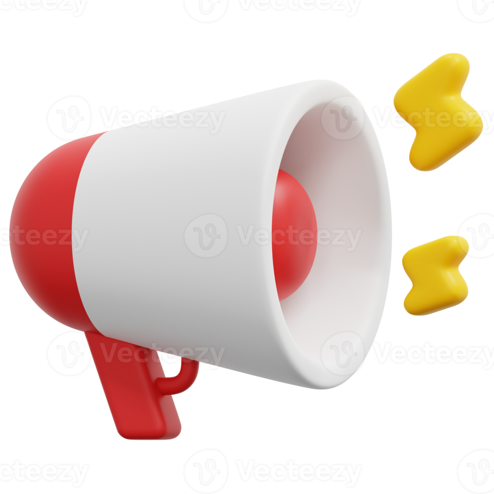 ilustração de ícone de renderização 3d megafone png