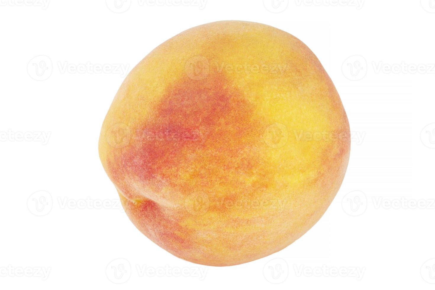 close up of ripe peach isolated on white photo