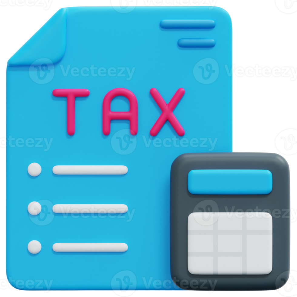 taxes 3d render icon illustration png