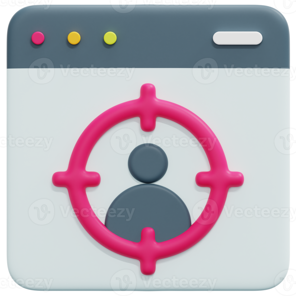 target audience 3d render icon illustration png