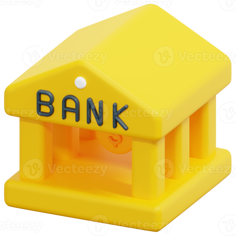 banking 3d render icon illustration png