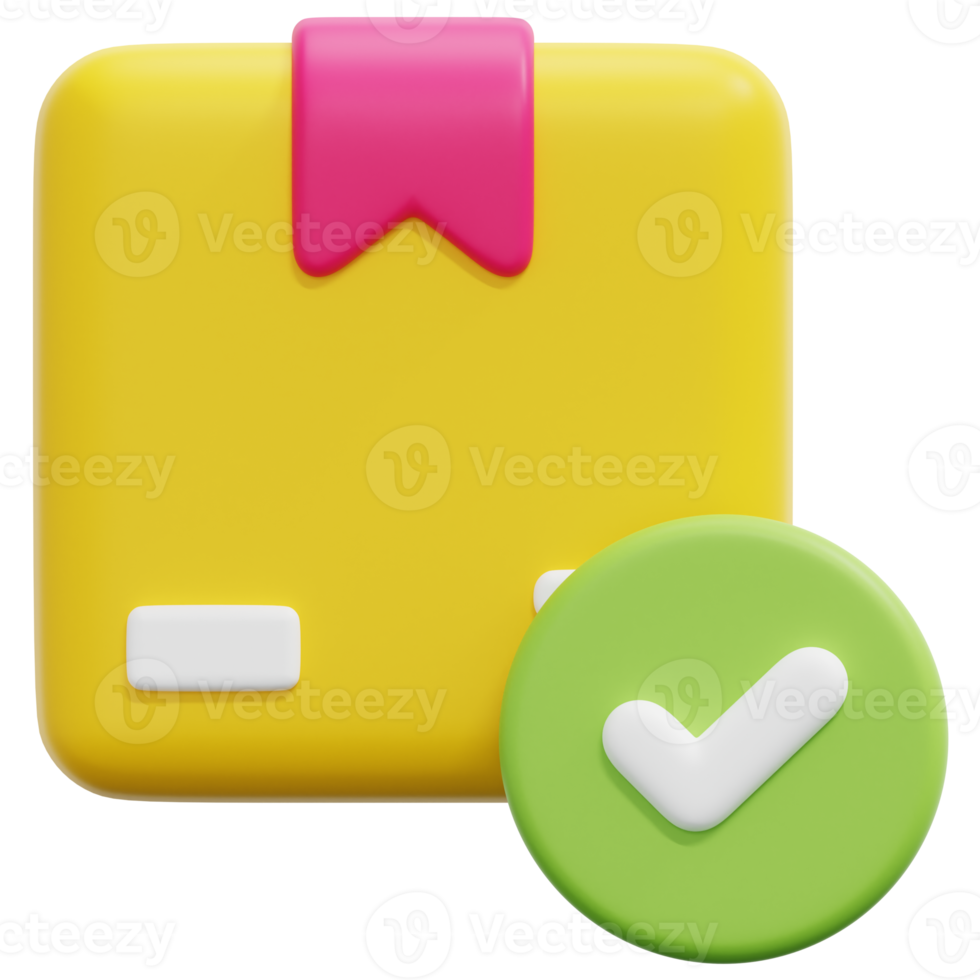 check 3d render icon illustration png