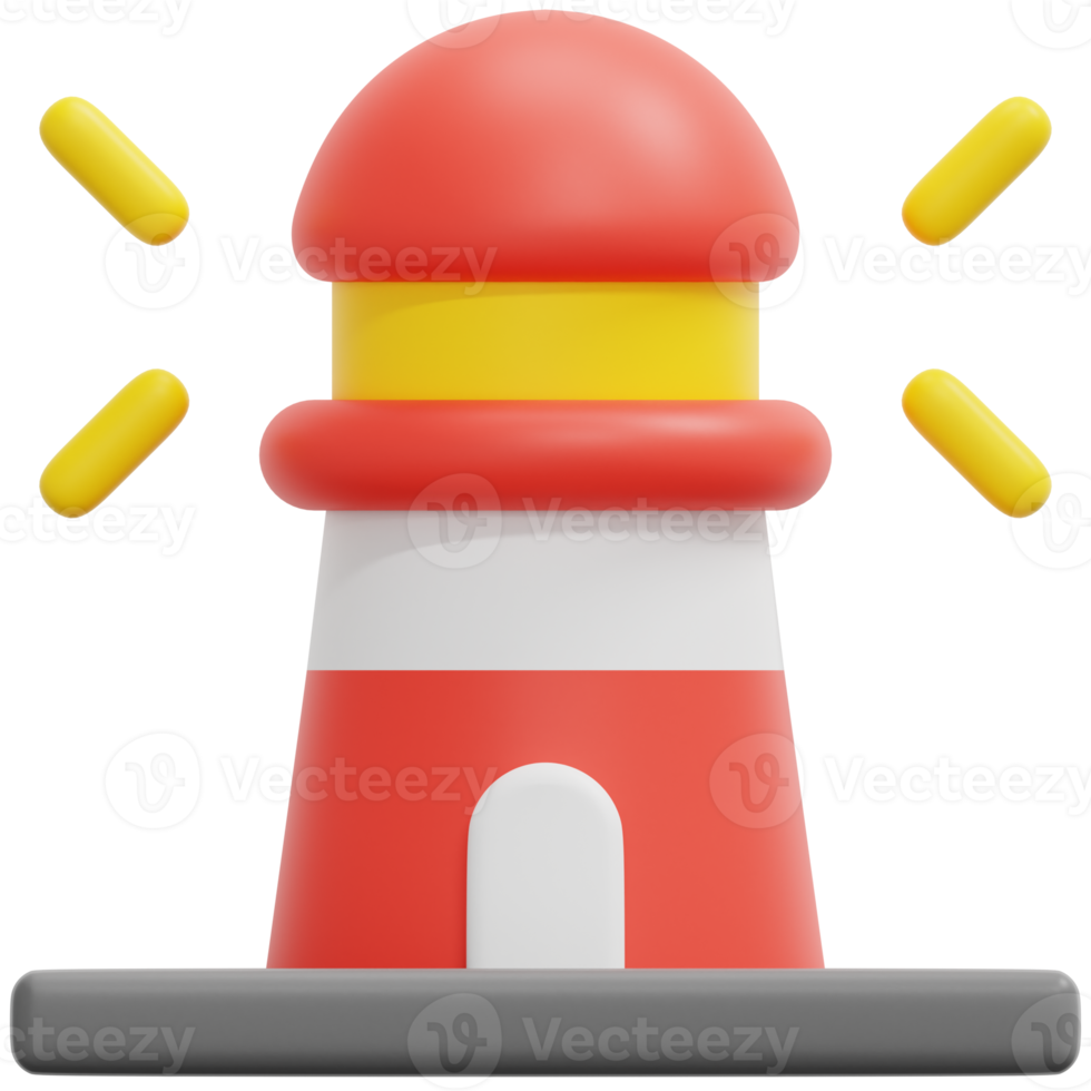 lighthouse 3d render icon illustration png