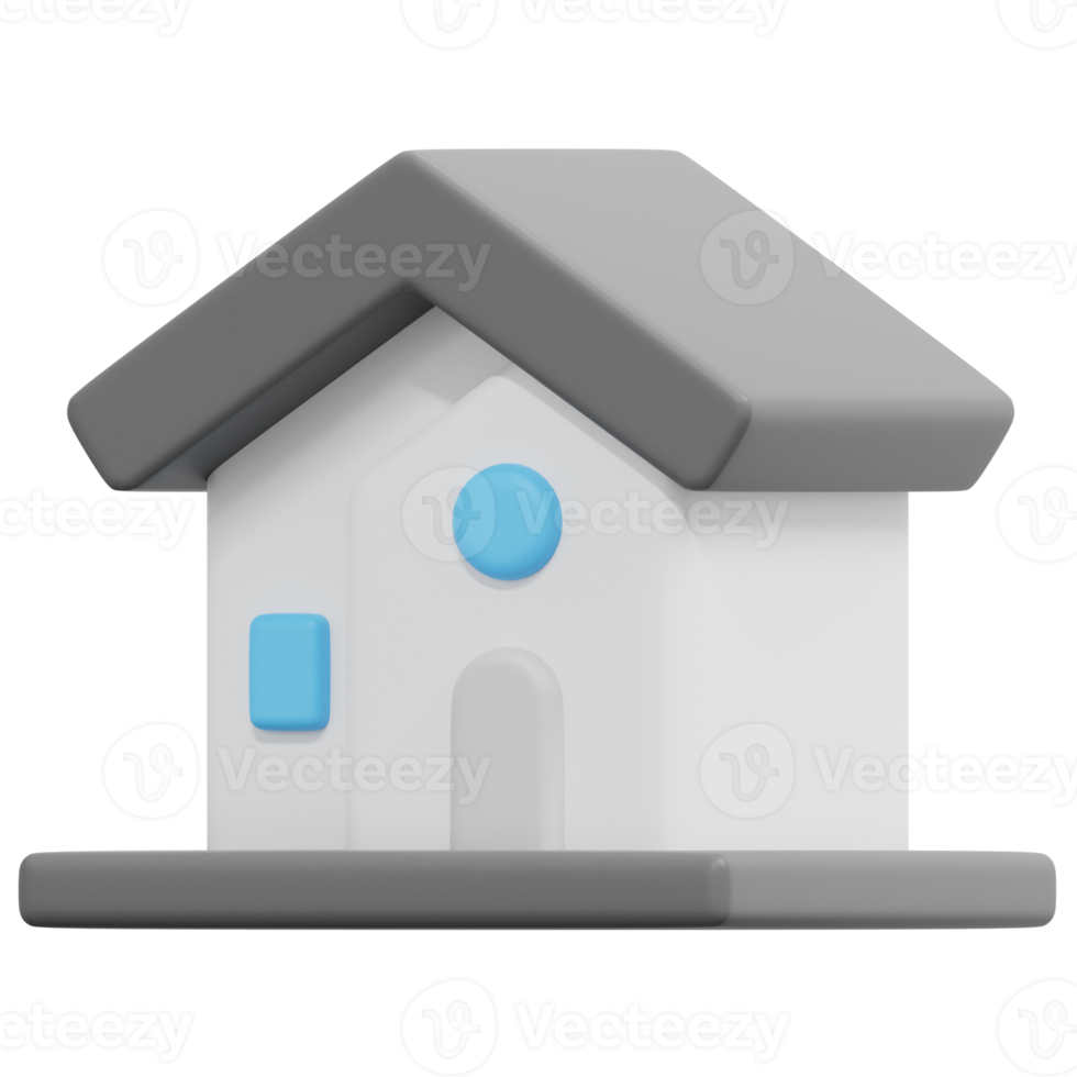 house 3d render icon illustration png