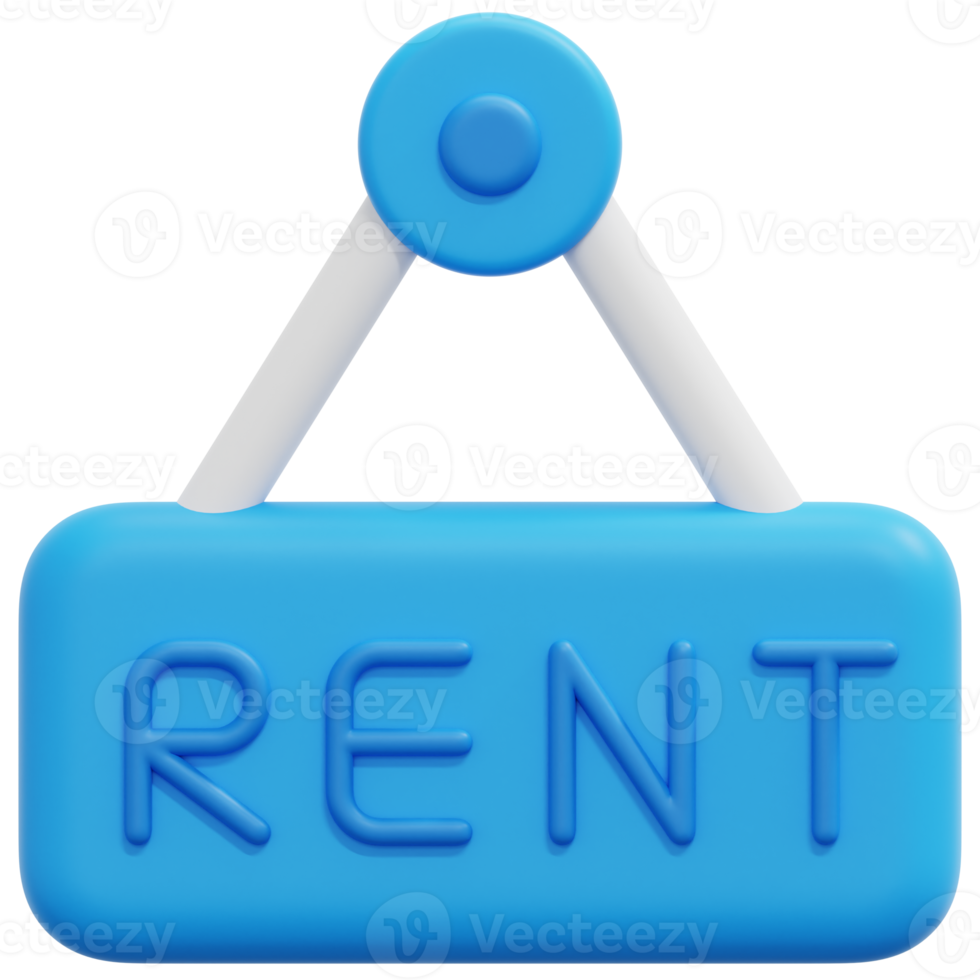 rent 3d render icon illustration png