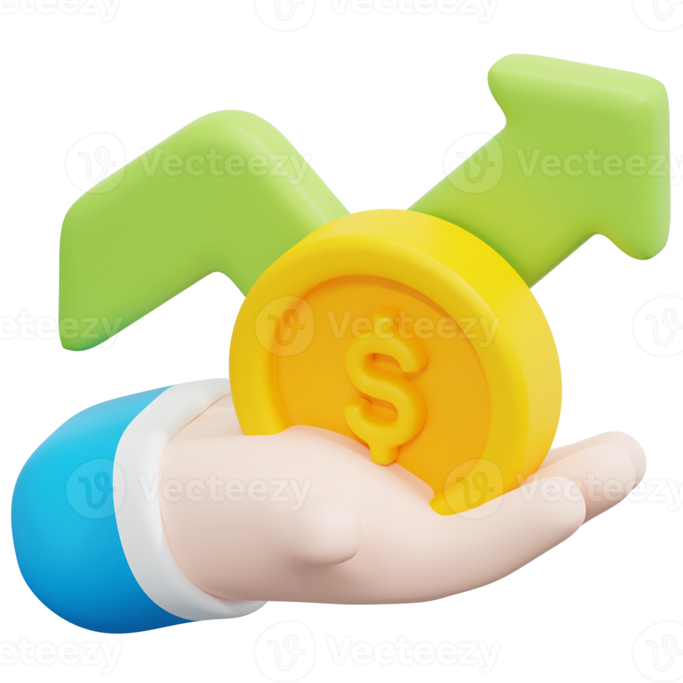 investment 3d render icon illustration png