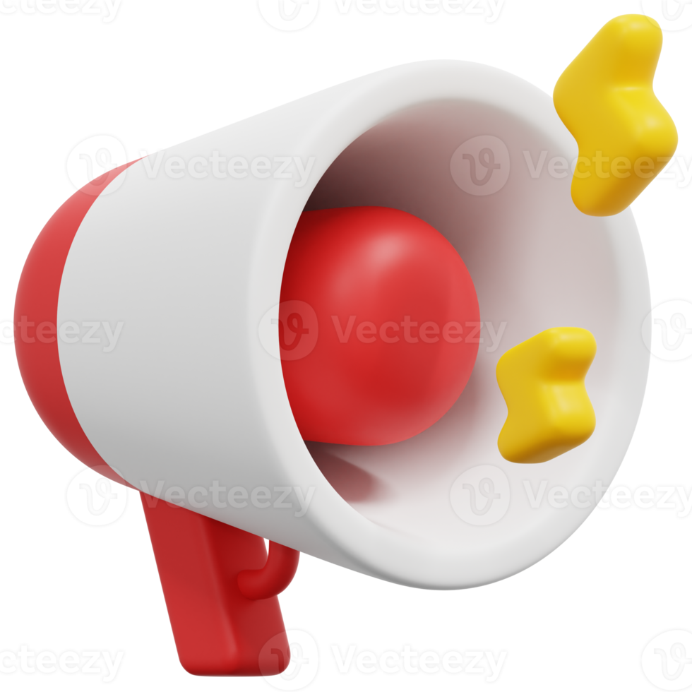 megaphone 3d render icon illustration png