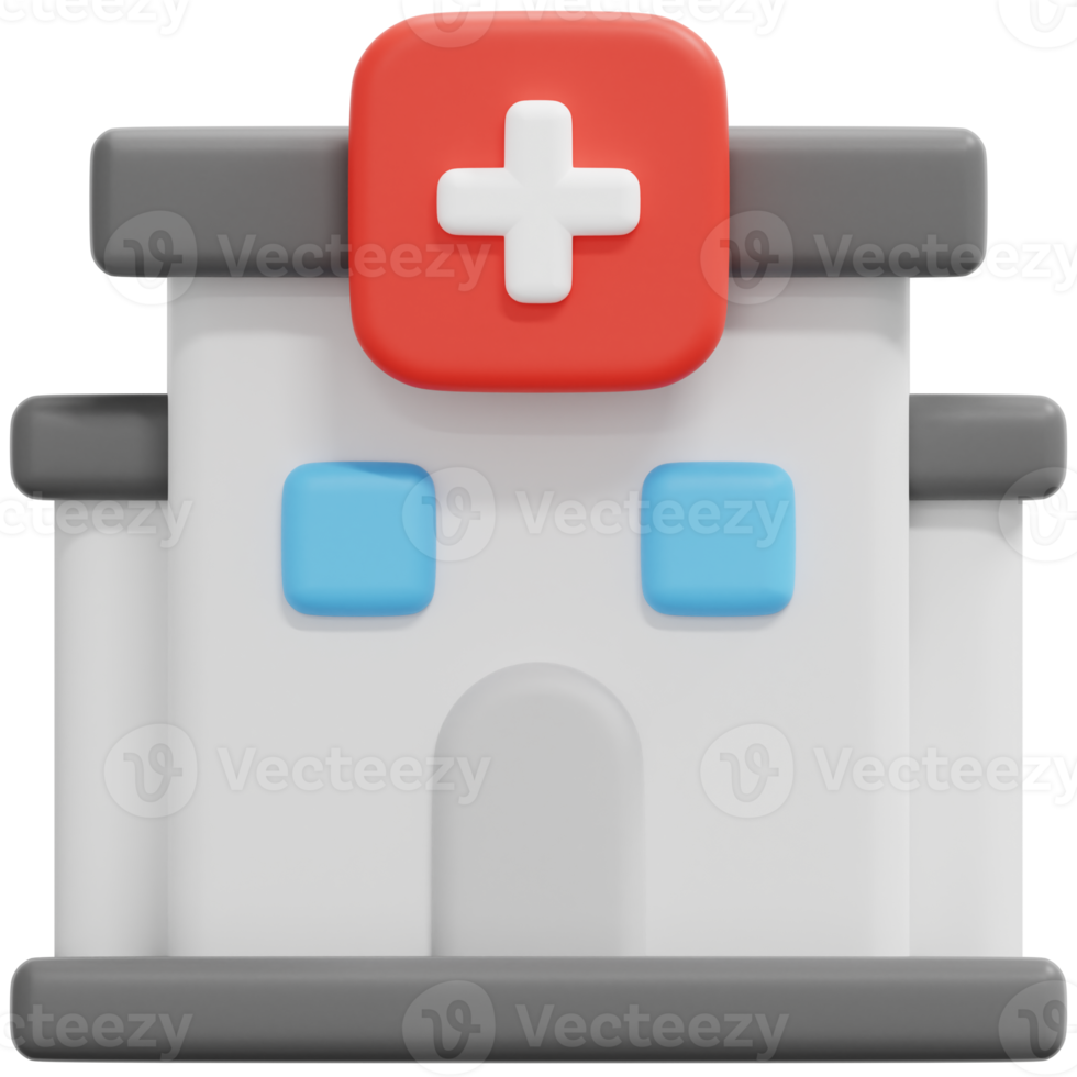 hospital 3d render icon illustration png