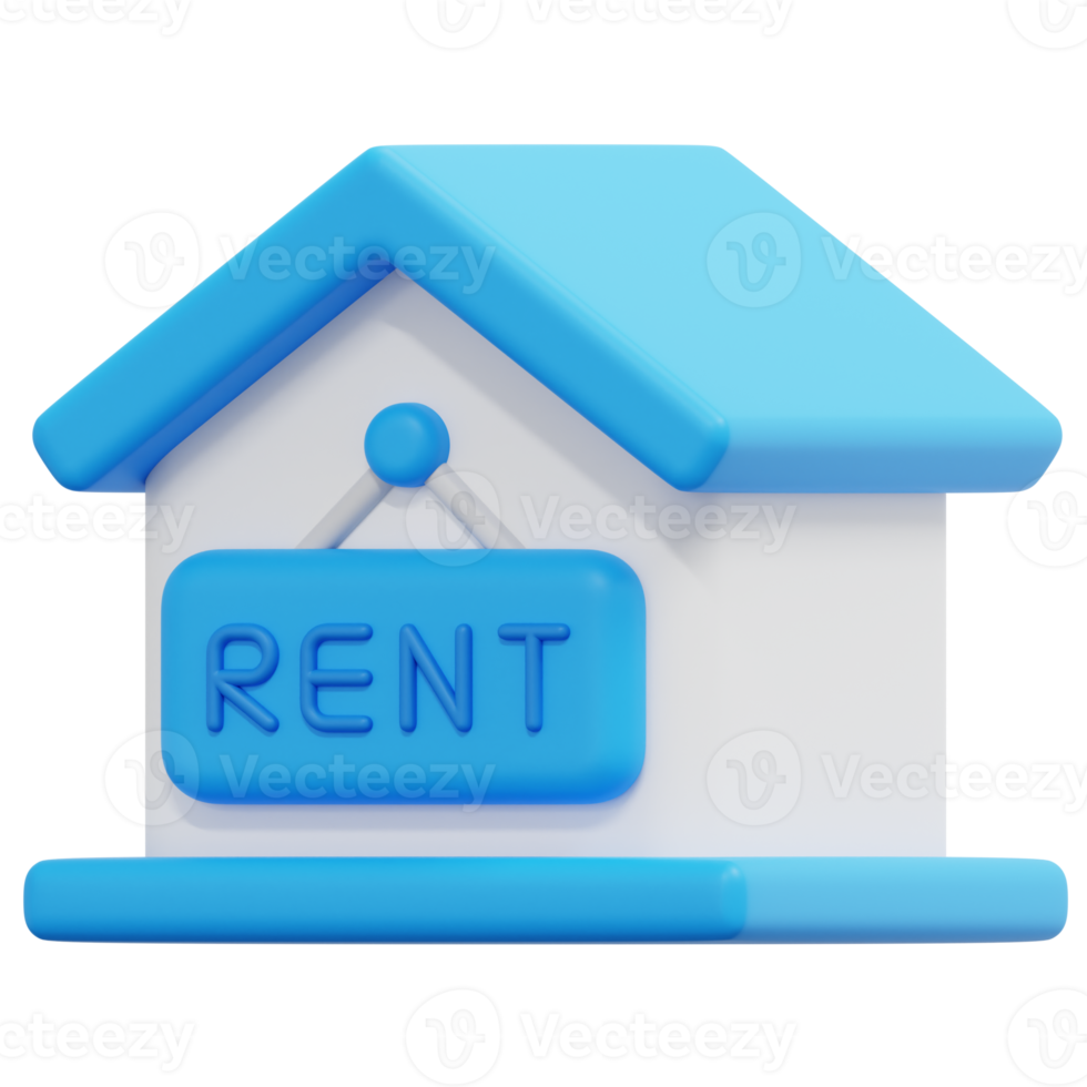 rent 3d render icon illustration png