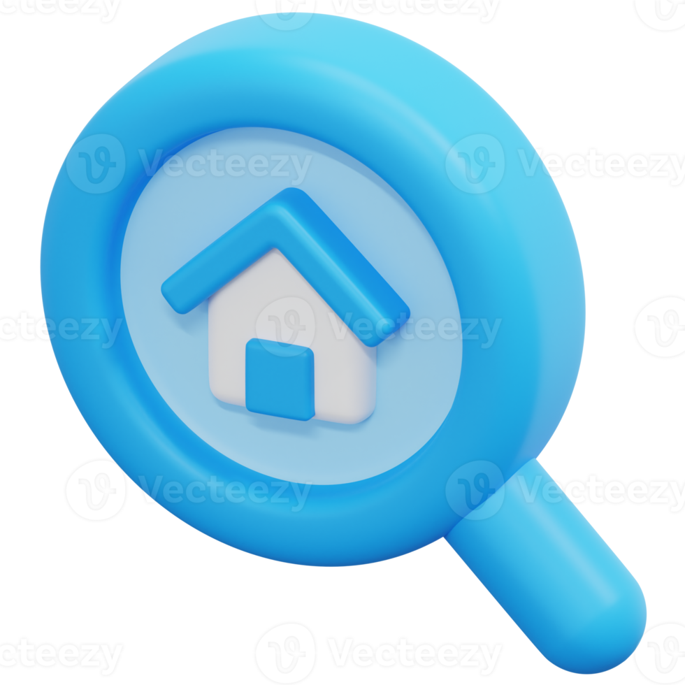 search 3d render icon illustration png