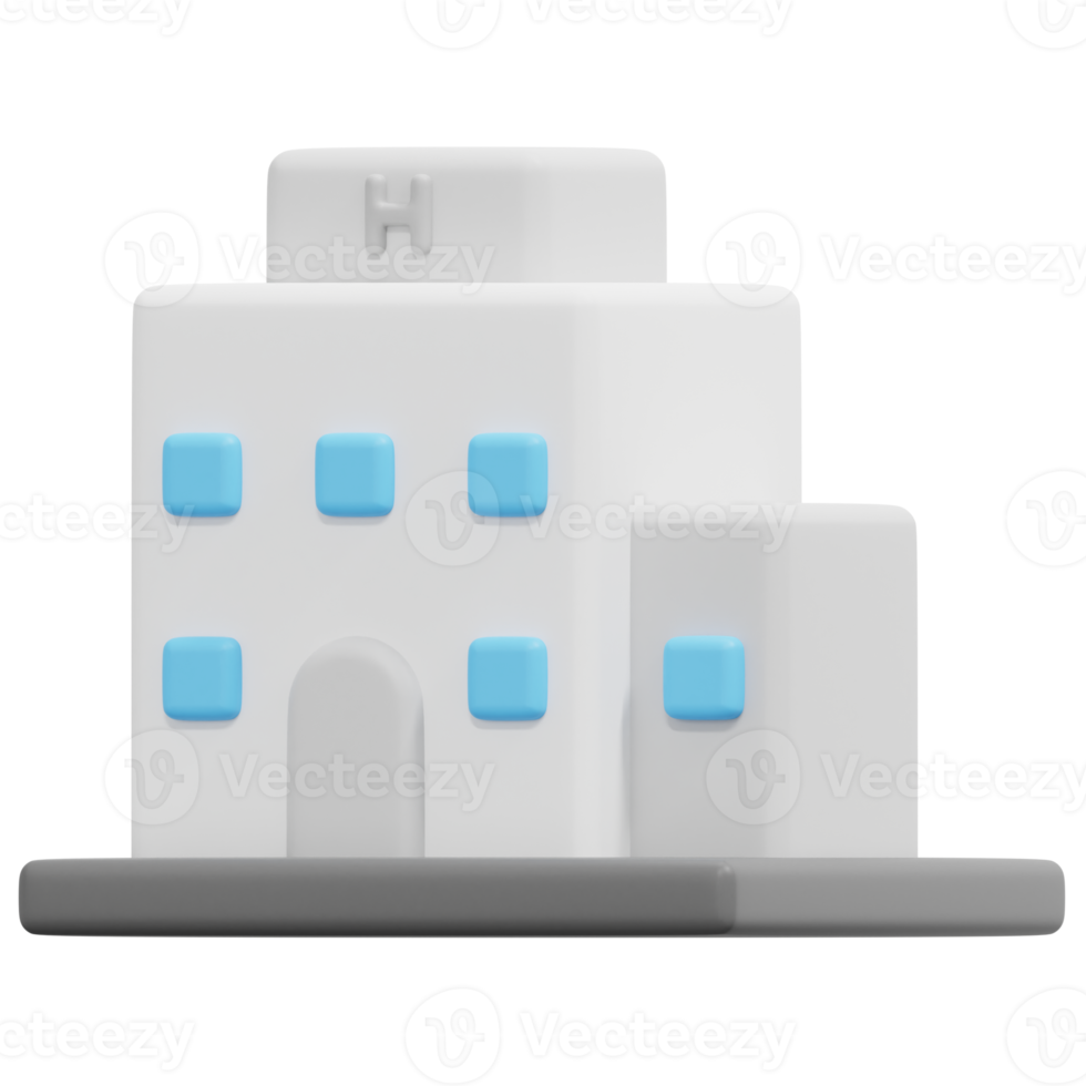 illustration de l'icône de rendu 3d de l'hôtel png