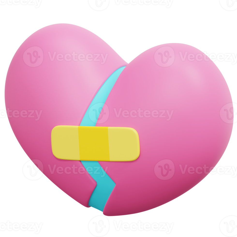 fixing heart 3d render icon illustration png