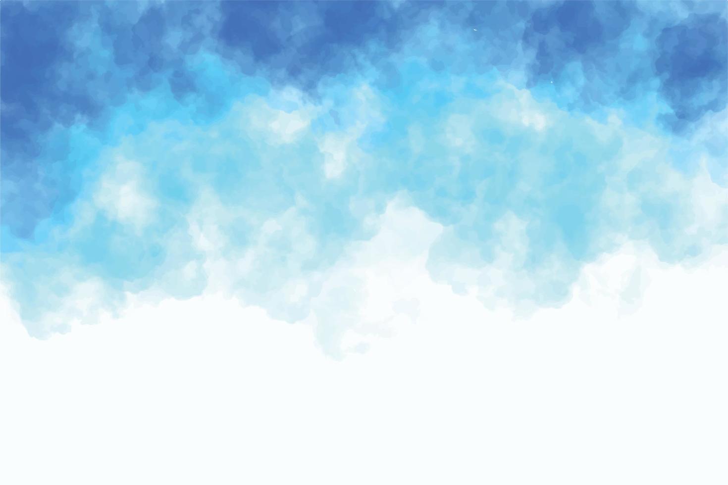 Abstract blue cloudy watercolor texture background vector