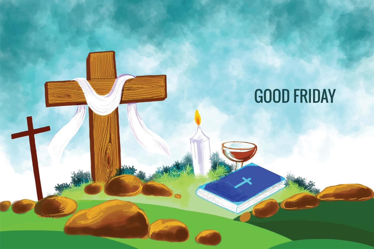 Good friday banner and poster christian holiday background vector