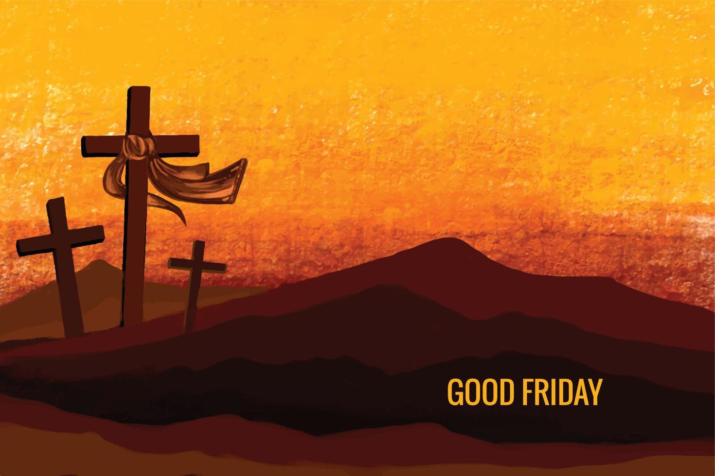 Good friday with jesus christ crucifixion scene background vector