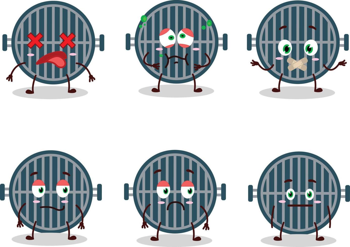 Grill cartoon in character with nope expression vector