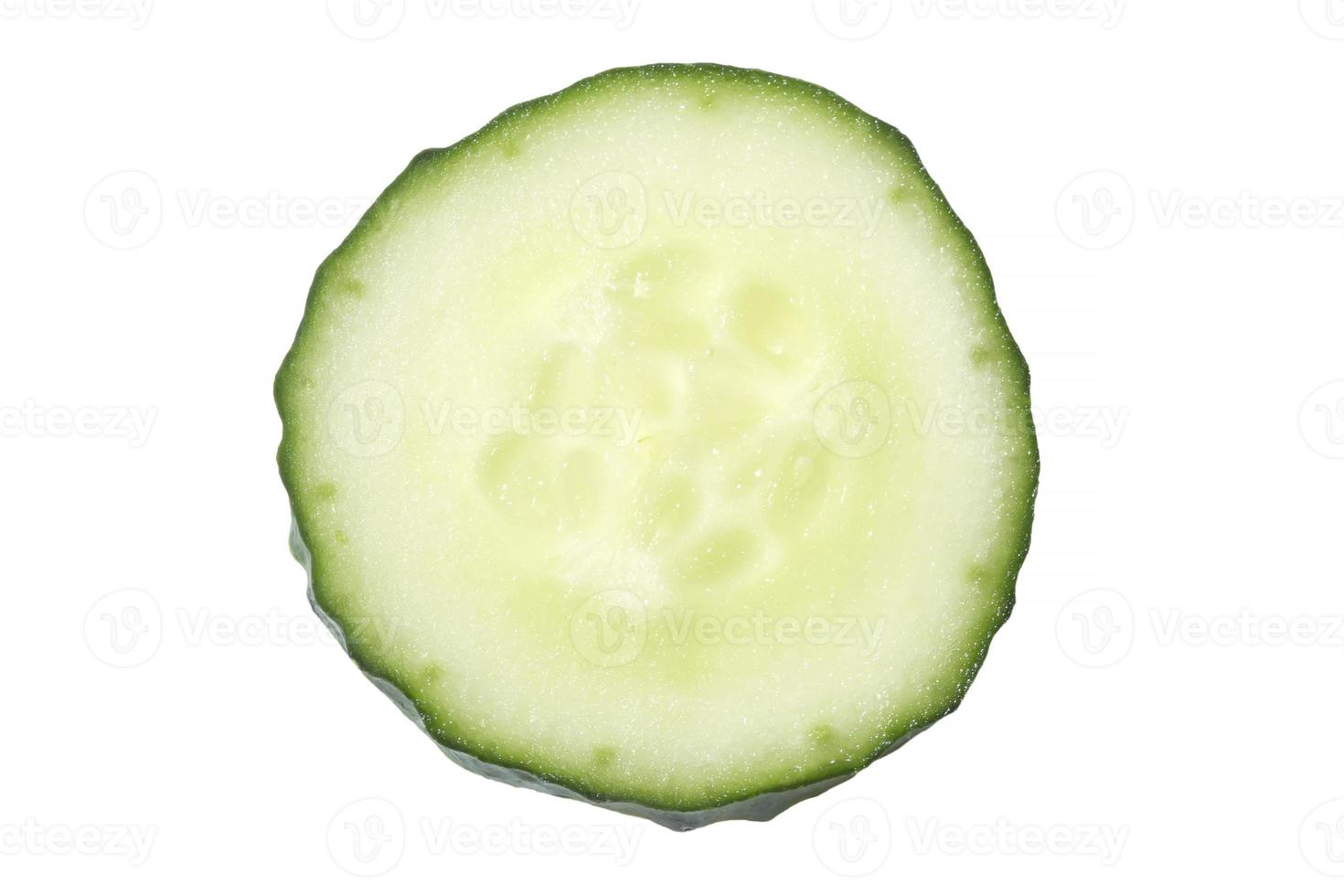 slice of cucumber isolated in white photo