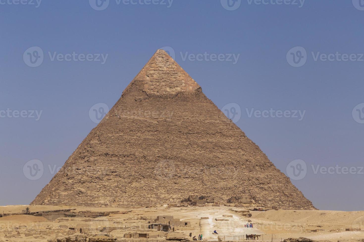 pyramid of Khafre and valley in Giza against blue sky photo