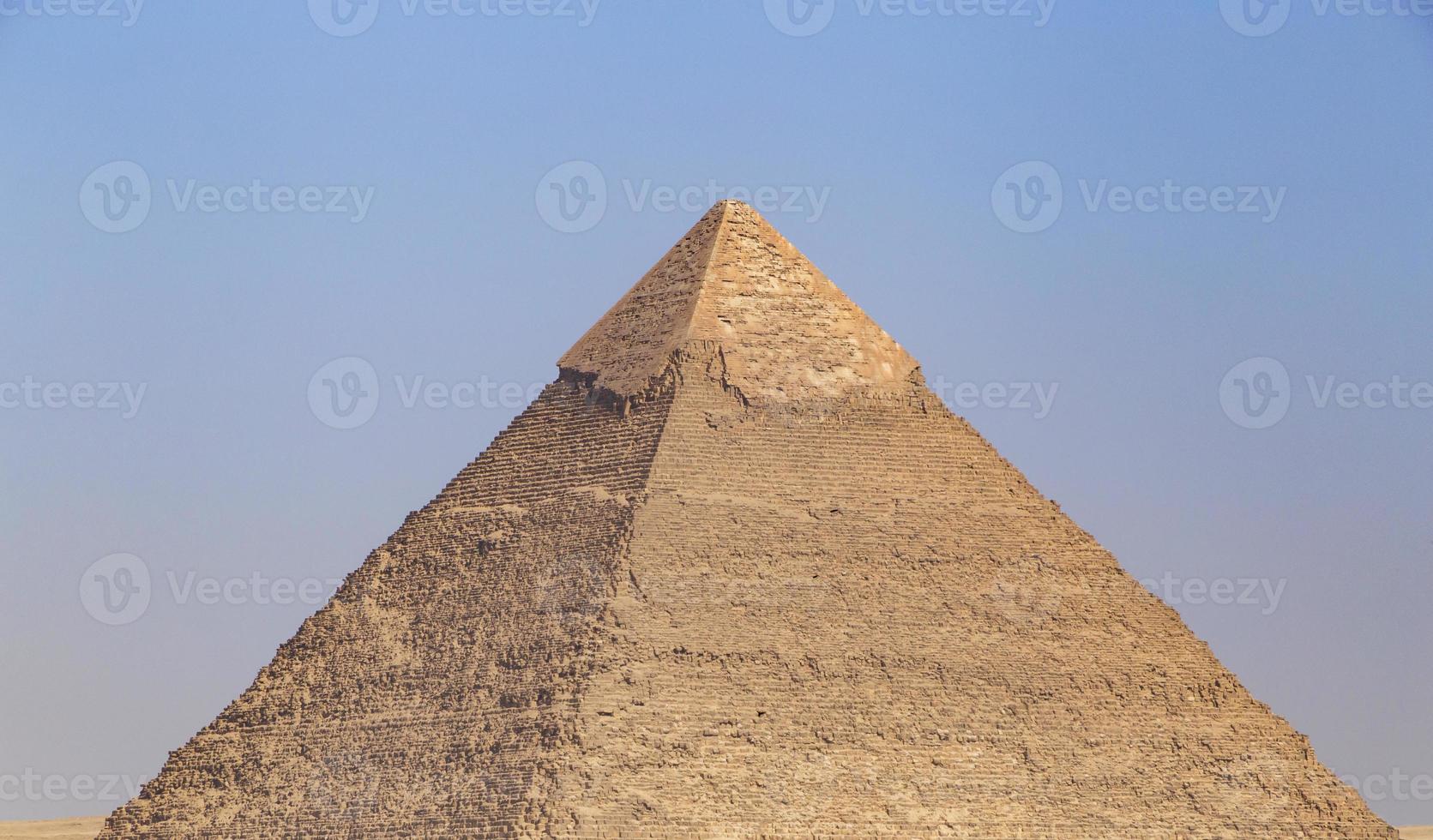 pyramid of Khafre in Giza against blue sky photo