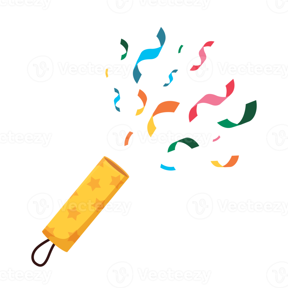 Party-Symbol. Konfetti-Popper-Illustration png