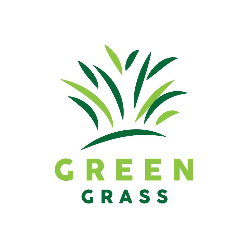 Green Grass Logo, Nature Plant Vector, Agriculture Leaf Simple Design, Template Icon Illustration vector