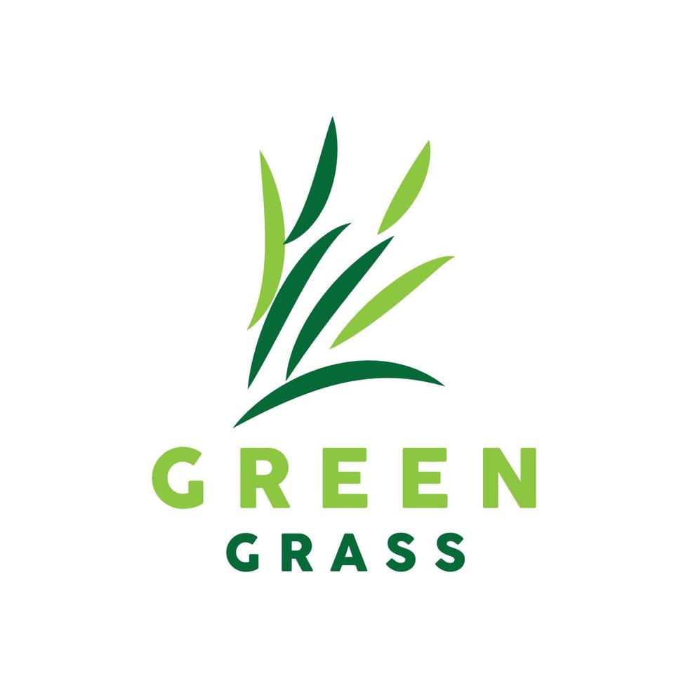 Green Grass Logo, Nature Plant Vector, Agriculture Leaf Simple Design, Template Icon Illustration vector