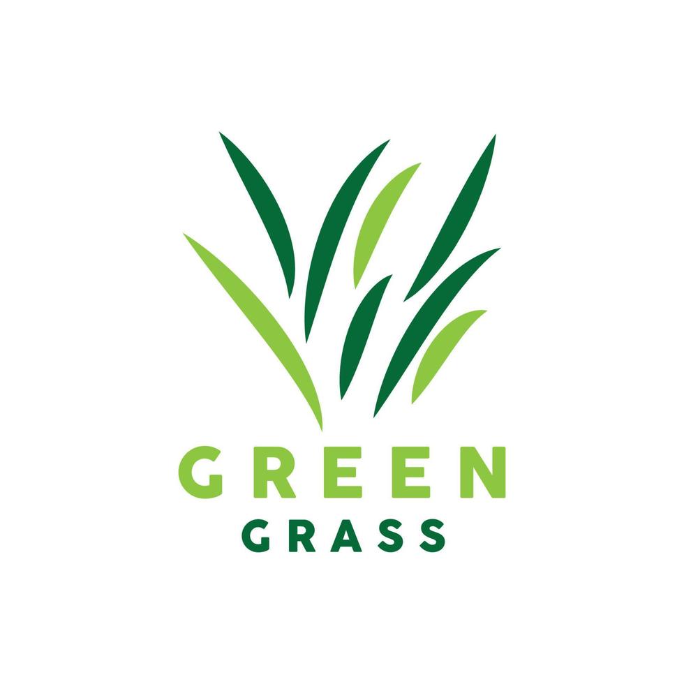 verde césped logo, naturaleza planta vector, agricultura hoja sencillo diseño, modelo icono ilustración vector