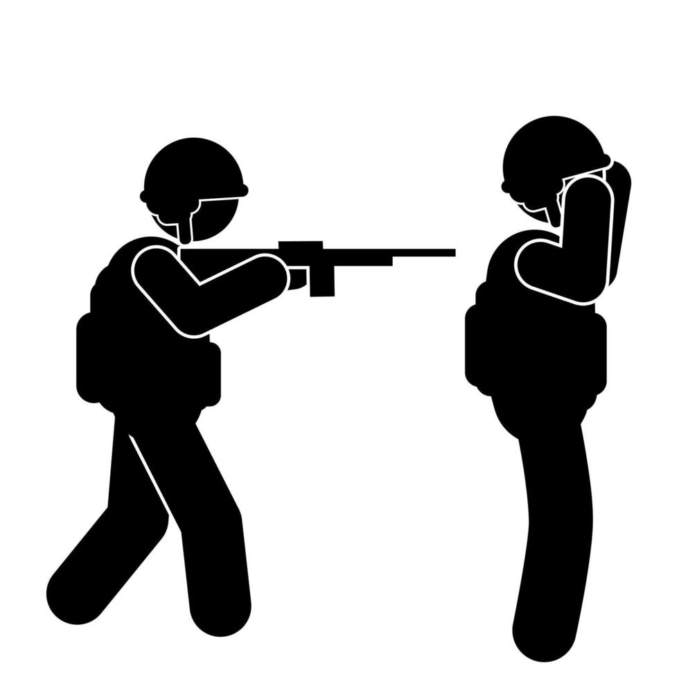 Military vector illustration, Army soldiers, Military silhouettes ,war illustration