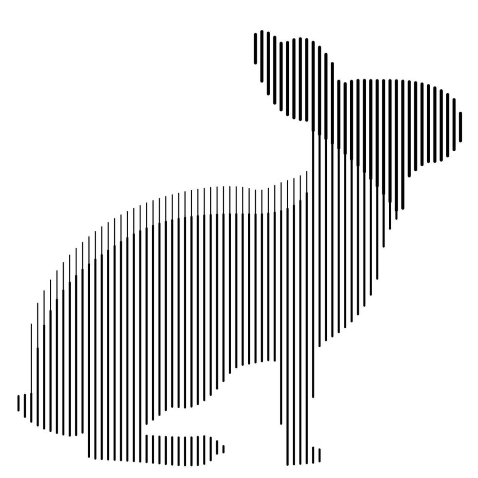 stylized silhouette of a rabbit sitting in minimalism vector