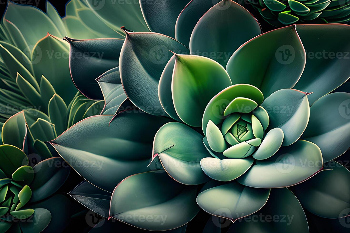 blue agave plant in the garden close-up view. . photo