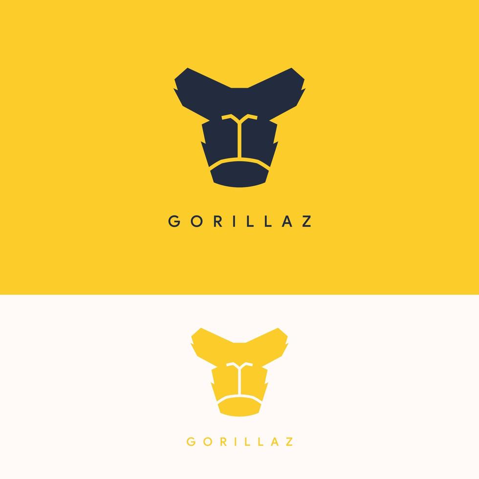 elegant simple gorilla ape logo template vector