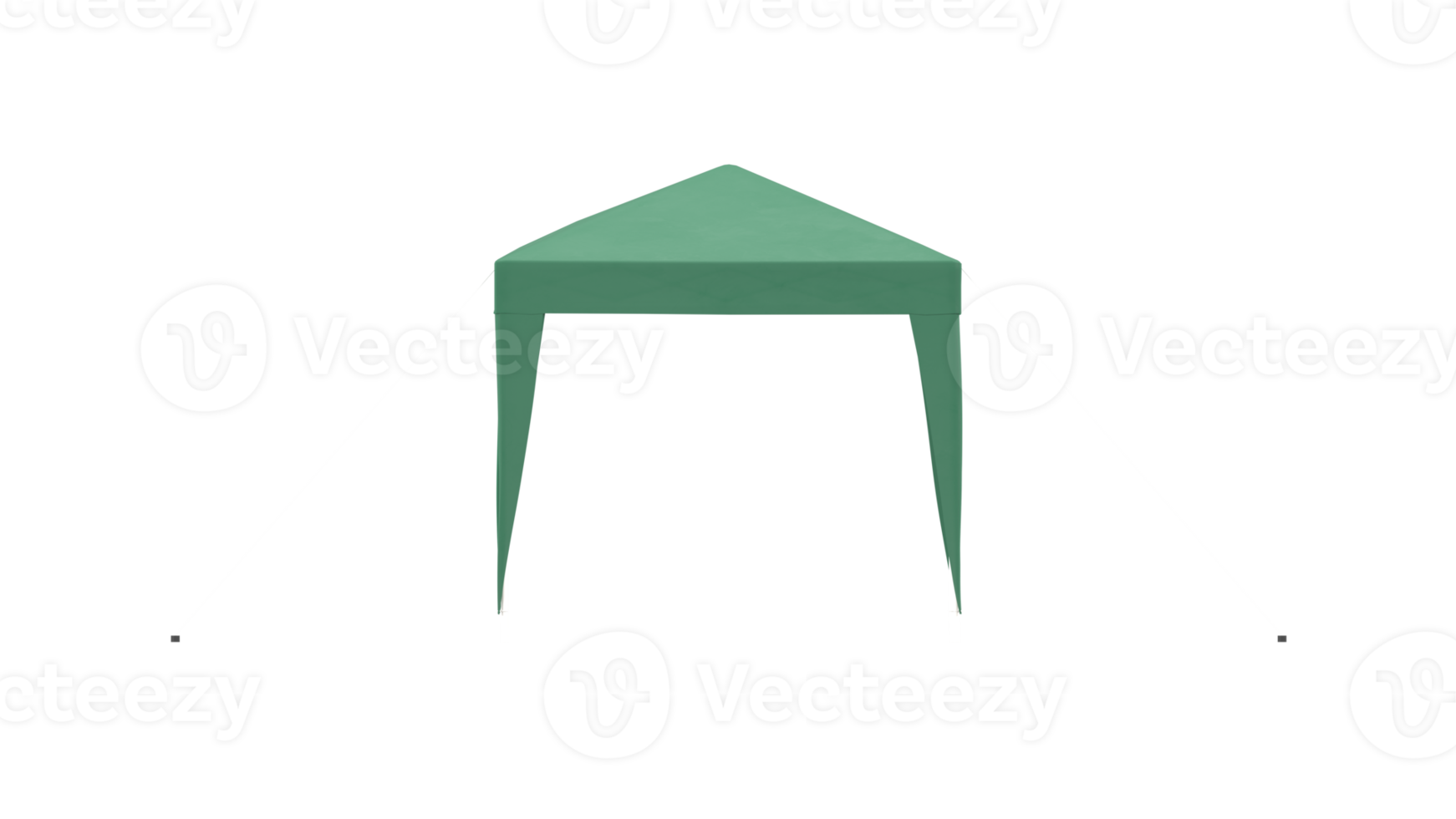 3d le rendu de le vert Couleur Type ouvert Extérieur tente, pagode, ombre, et apparaitre belvédère. en portant par chaîne sur le sol, il pouvez utilisation pour en voyageant, événements, des expositions, pique-niques, Extérieur camps, etc. png