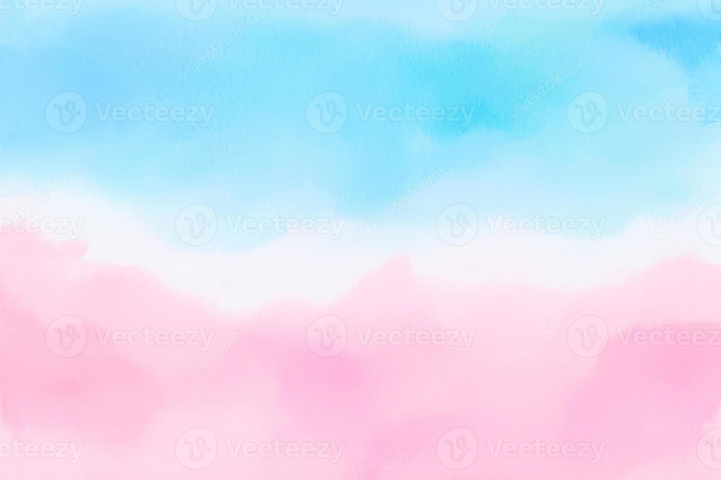 gradient watercolor painting background, blue and pink texture painted backdrop design photo