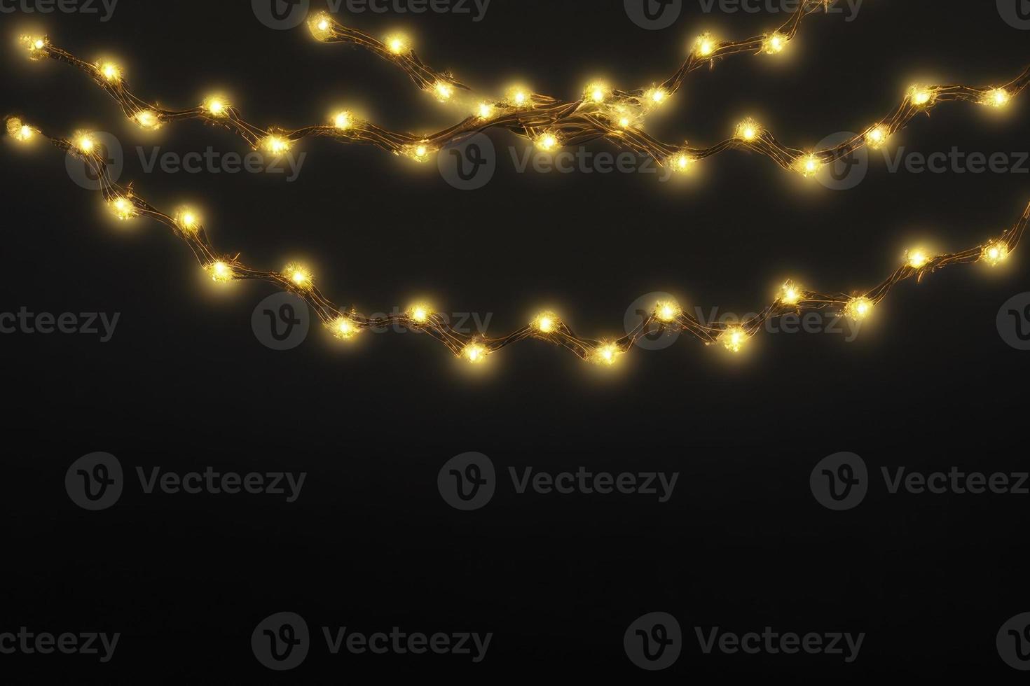 Glowing Yellow LED on a Black Background, Futuristic Yellow LED Illumination on a Dark Background photo