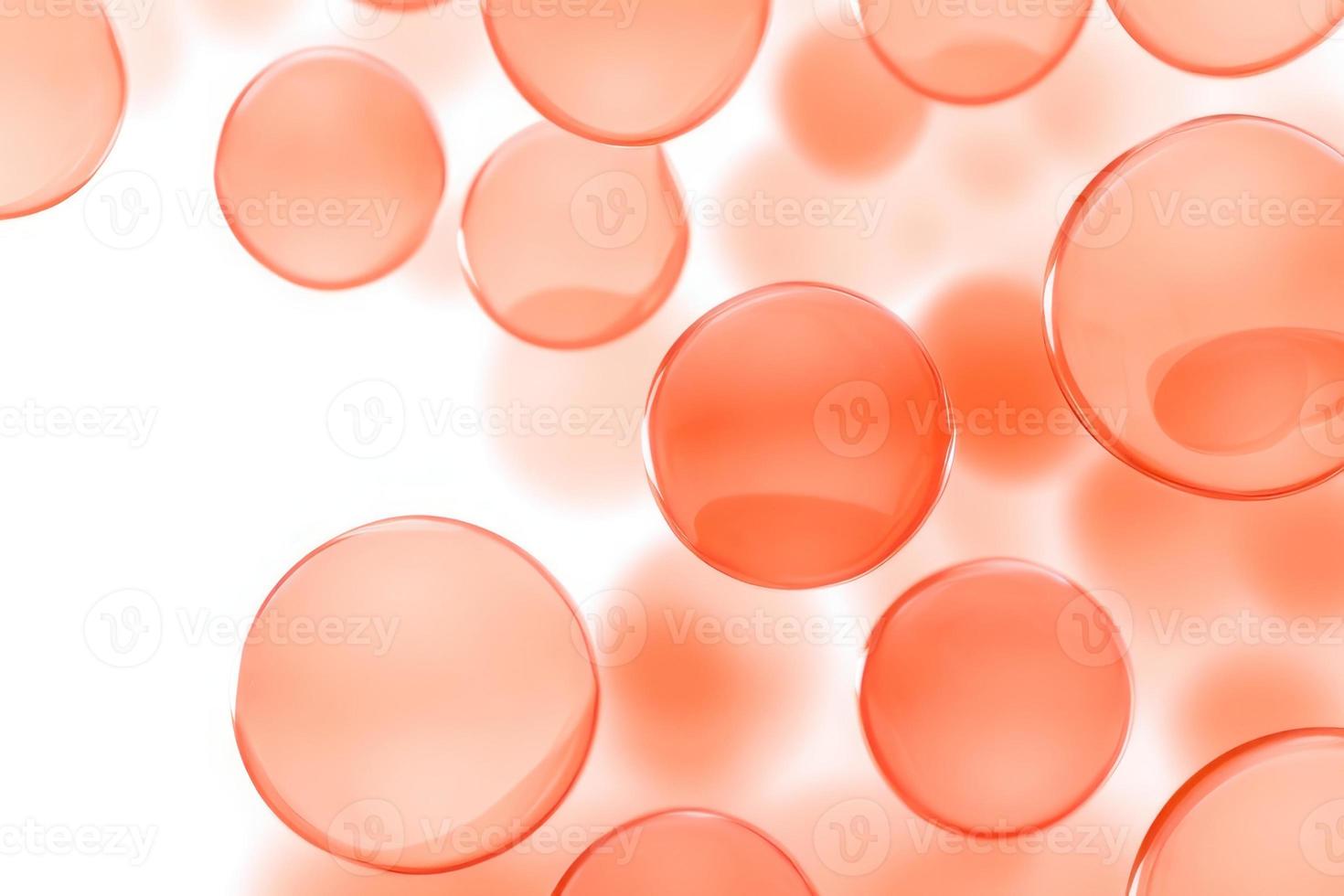red water bubble and oil bubble on white background, Colorful Macro Bubbles, 3d render photo