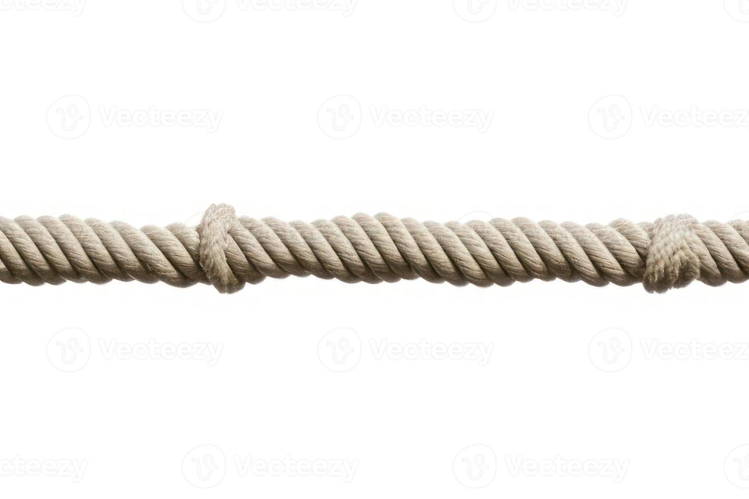 brown twisted rope isolated on white background, simple minimalistic design photo