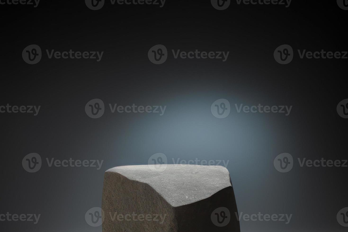 3d rendered white pedestal on dark background with spotlight, podium for product, stage photo