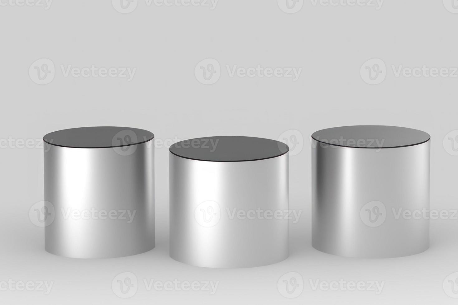 white pedestal on dark background, product podium, stage for display product 3d render photo