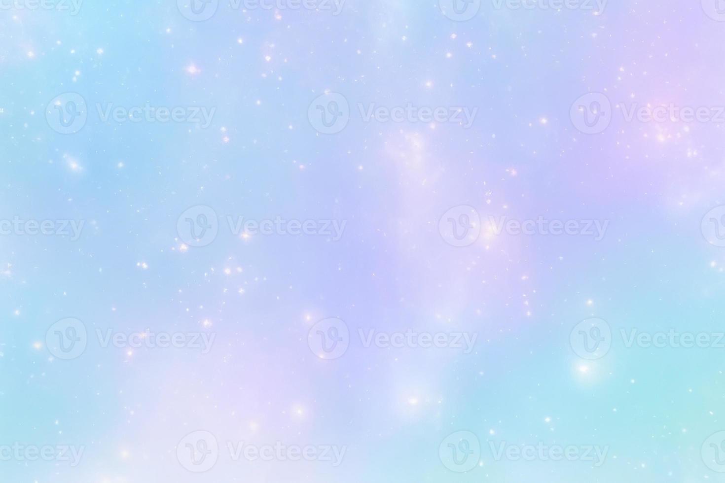 milky galaxy with stars and sparkles on light blue background photo