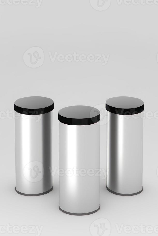 white pedestal on dark background, product podium, stage for display product 3d render photo