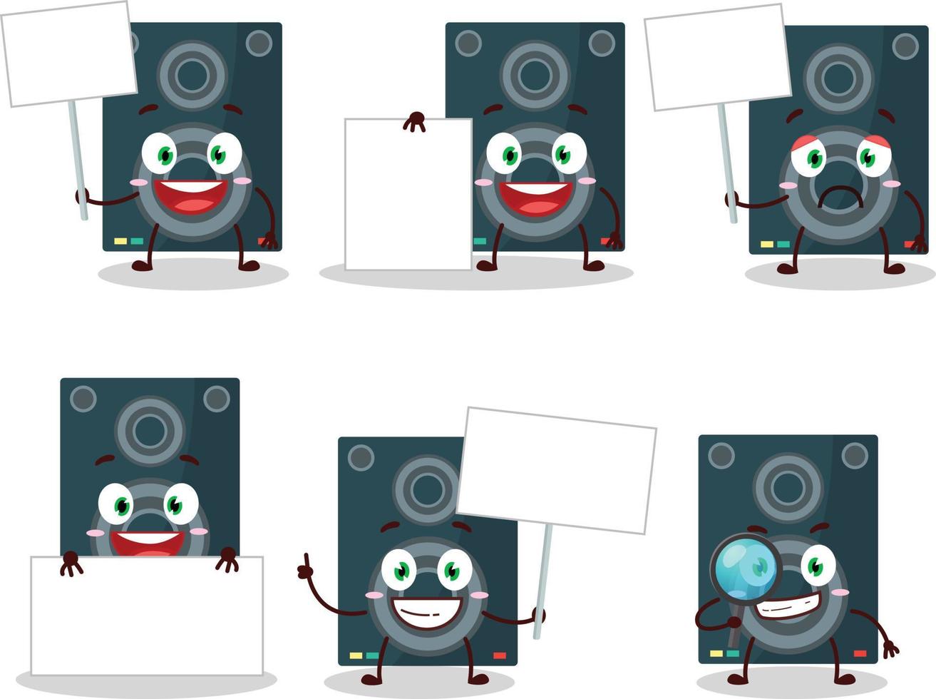 Loudspeaker cartoon with character bring information board vector