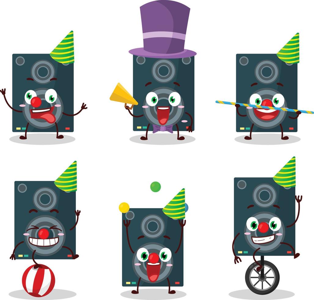 Cartoon character of loudspeaker with various circus shows vector